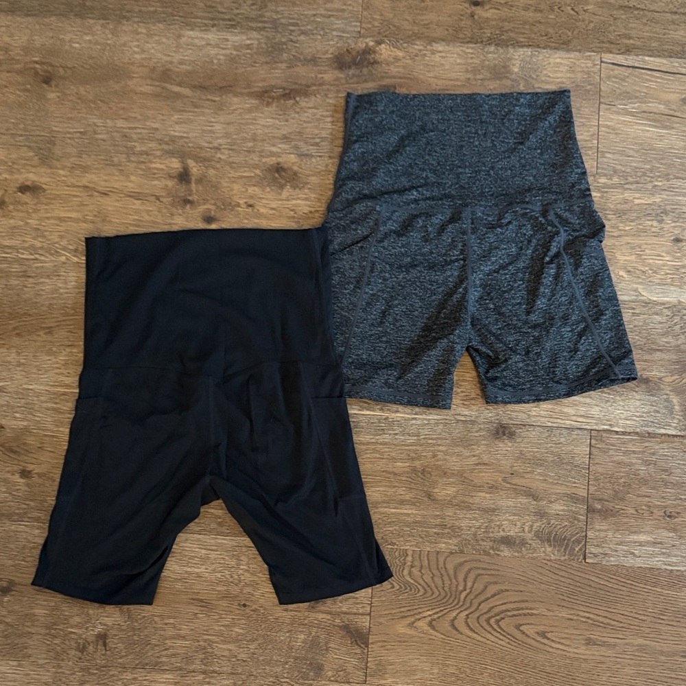 Women's Black and Gray Athletic Shorts